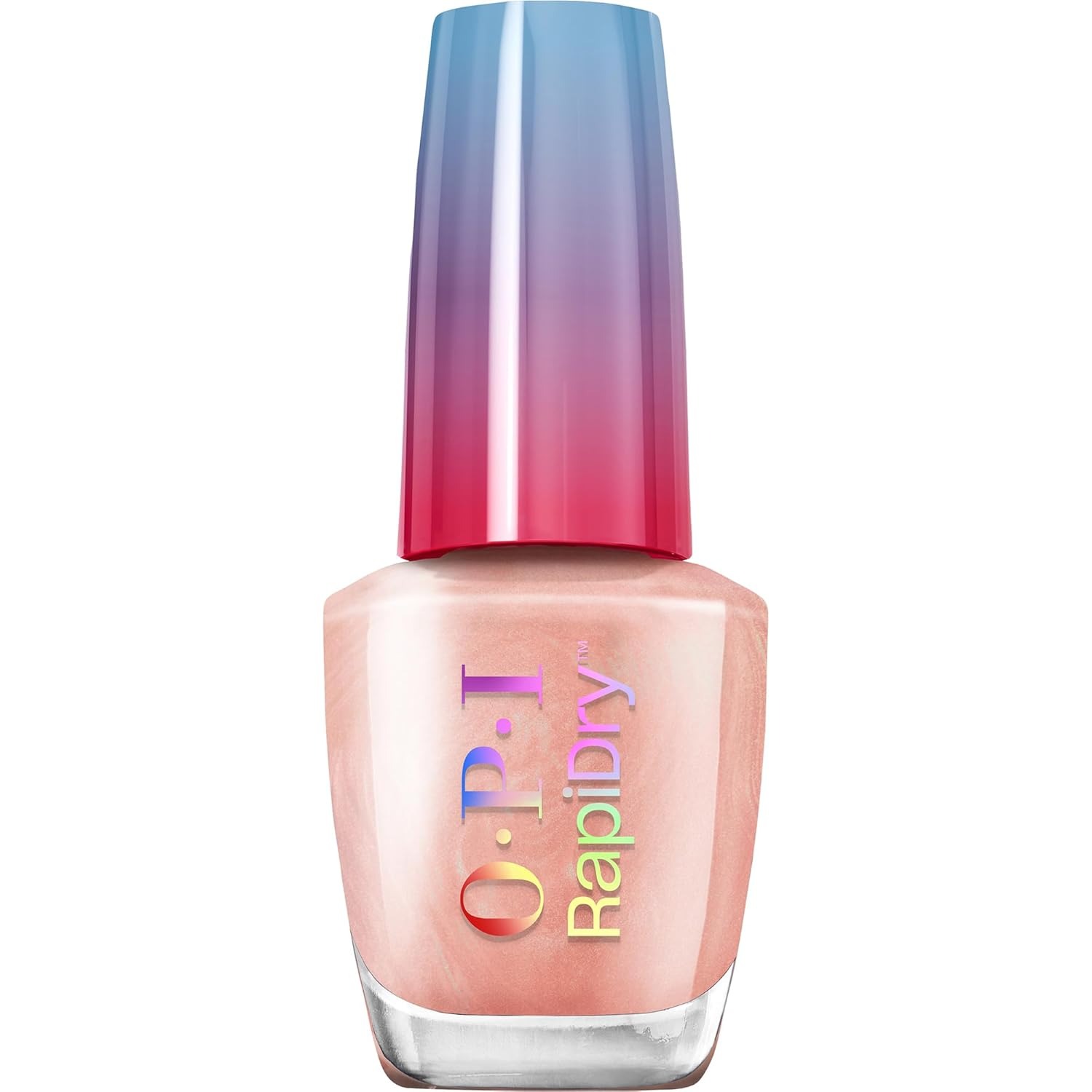 OPI, Opi Rapidry Stun N’ Done | Semi-Sheer Soft Peach Shimmer Quick Dry Nail Polish | Vegan, Smudge Proof, Fast Drying